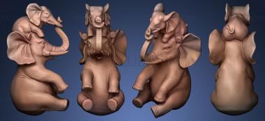 3D мадэль Семейство слонов (STL)
